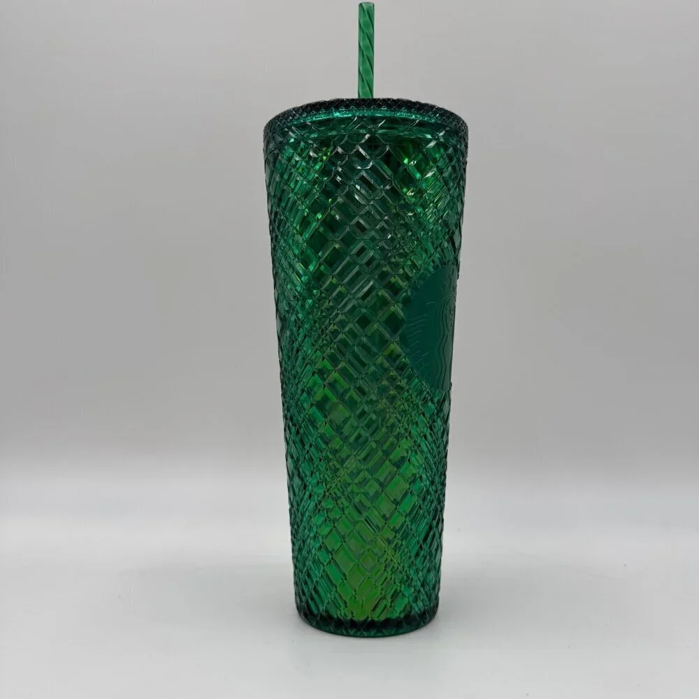 Starbucks Emerald Green Jeweled Cold cup 24oz Tumbler
